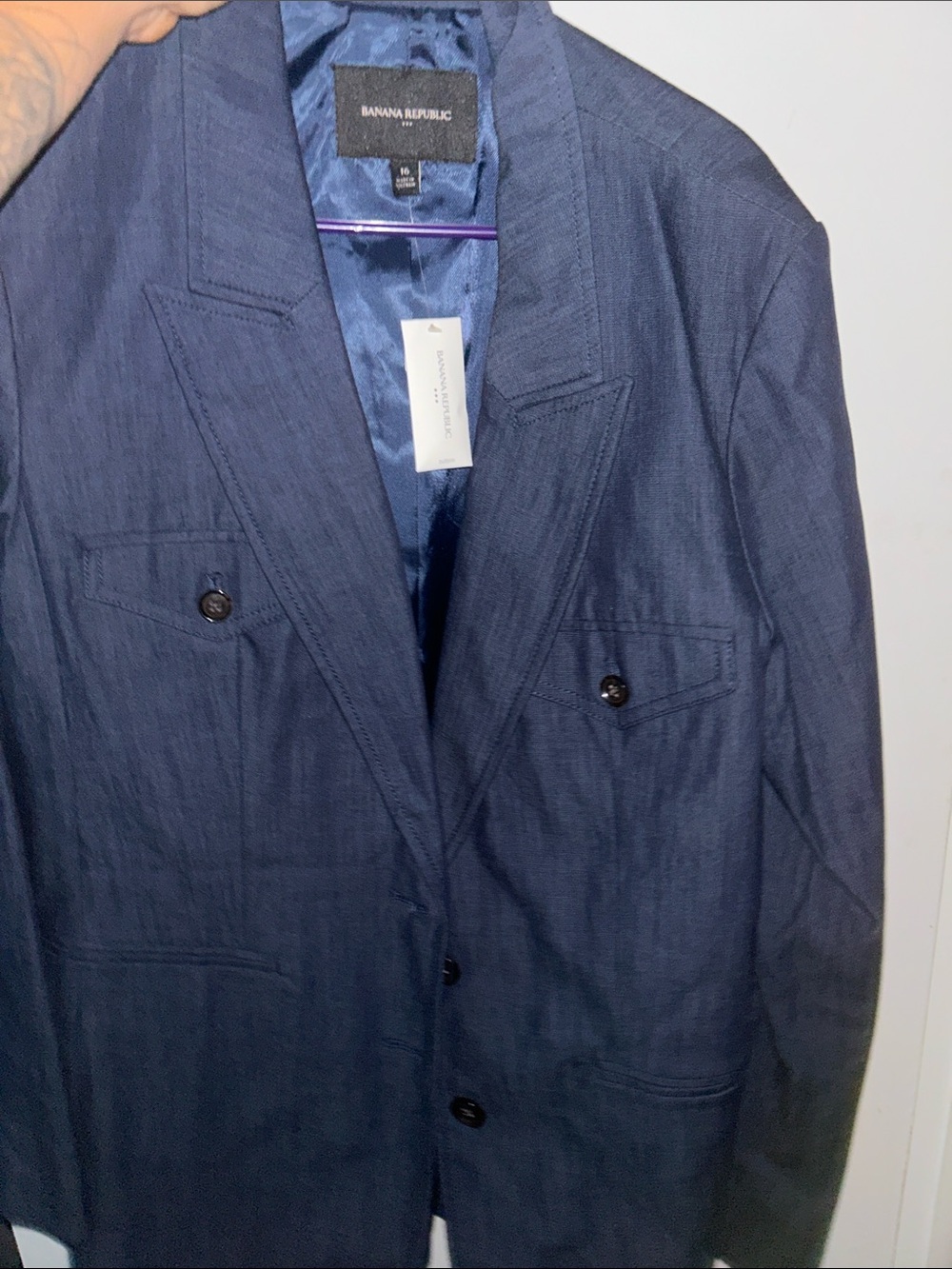 Banana Republic Dark Navy Tailored Blazer